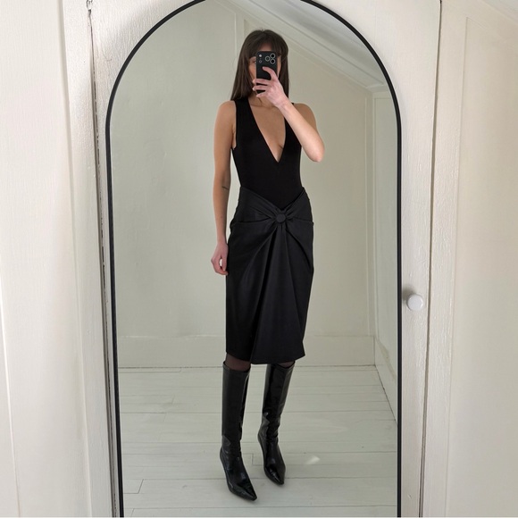 Jean Paul Gaultier Femme Vintage Y2K Wool Silk Pleated Pencil Skirt